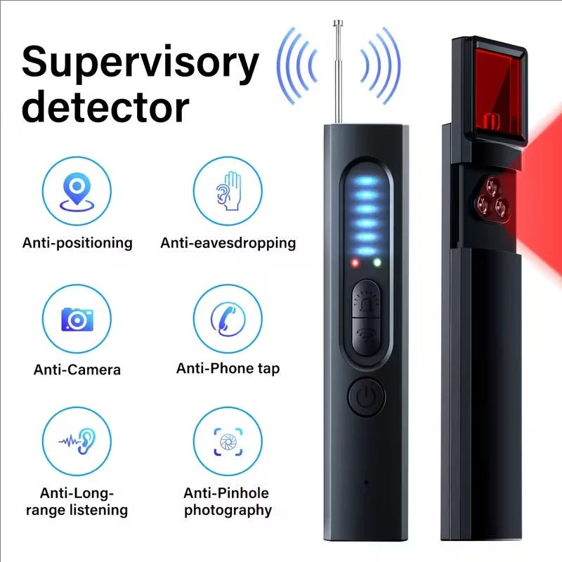 Detector de Câmera Oculta Antiespião Dispositivo de Rastreamento de GPS para Carro, Escuta, Bug, RF, Scanner de Sinal All Inalámbrico, Gadget de Proteção e Segurança