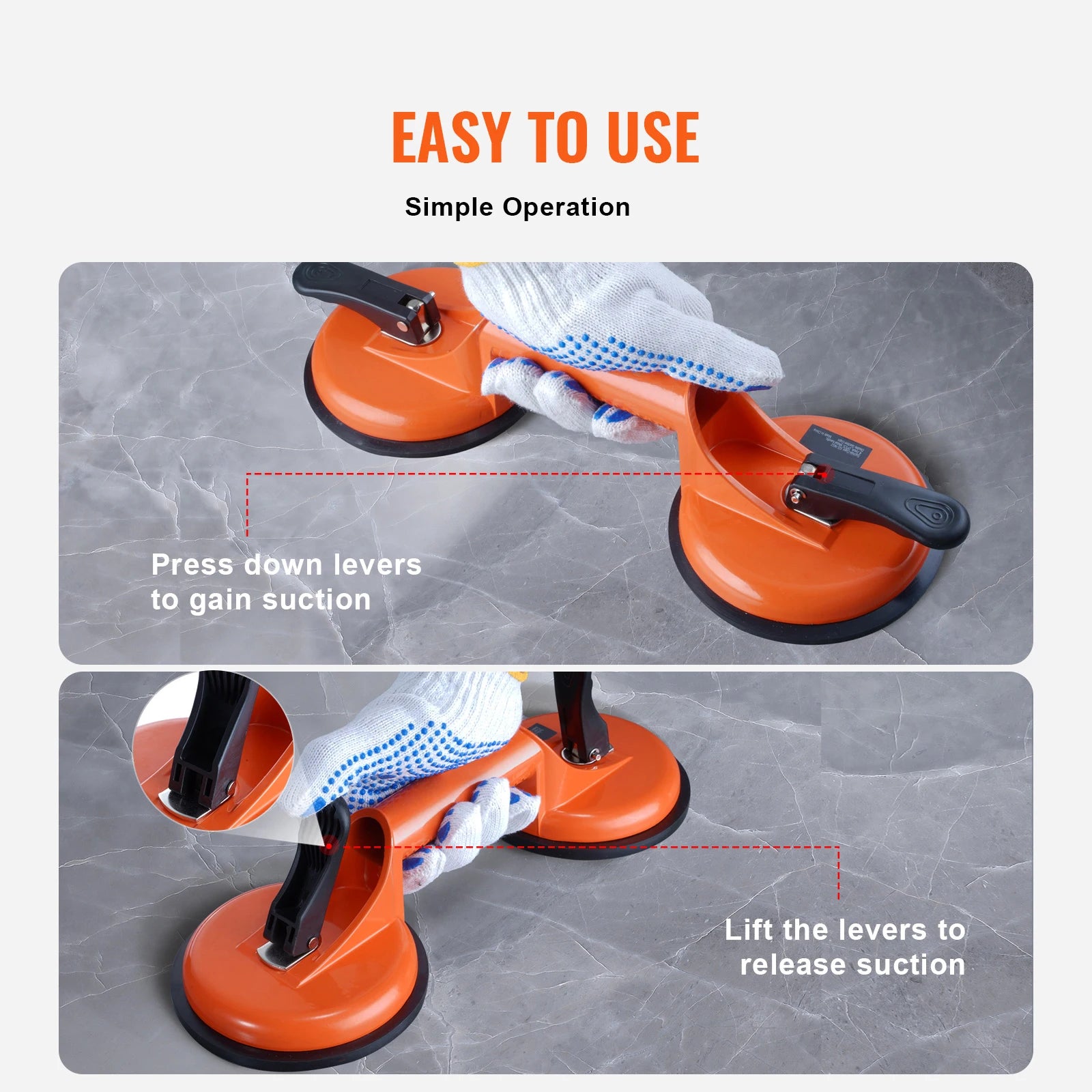 SucceBuy 4.7" Glass Vacuum Suction Cup Set (2 Pack)