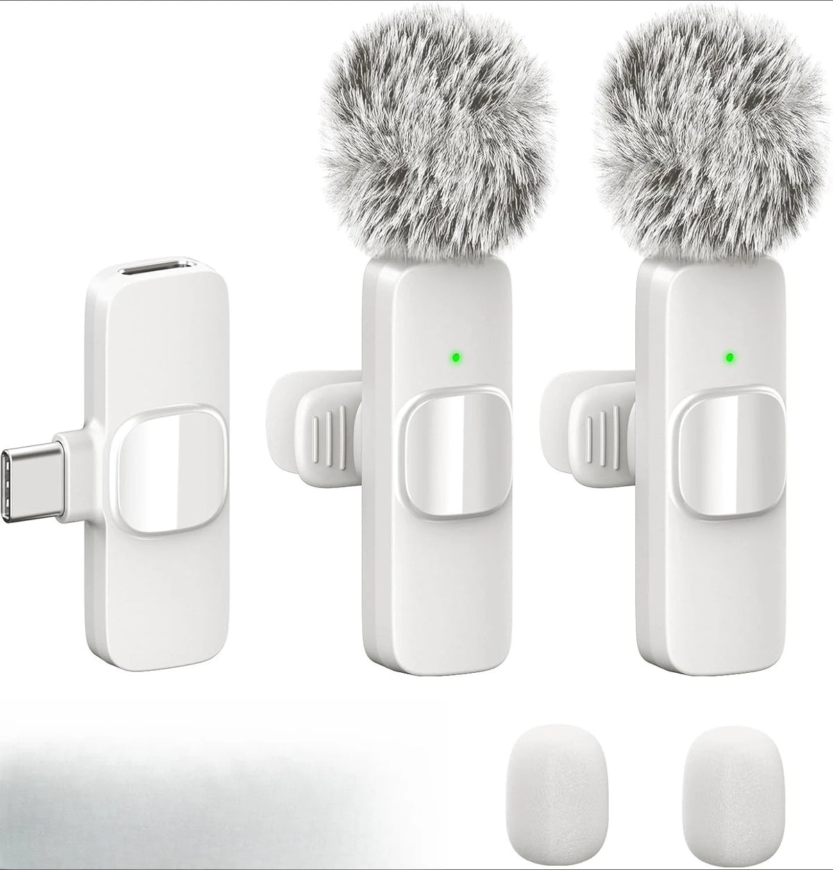 Trådløst lavalier-omvendt mikrofon mini slips støyreduksjon for iPhone 15/16/17 iPad Android Vlogging intervju - kompakt lydopptak
