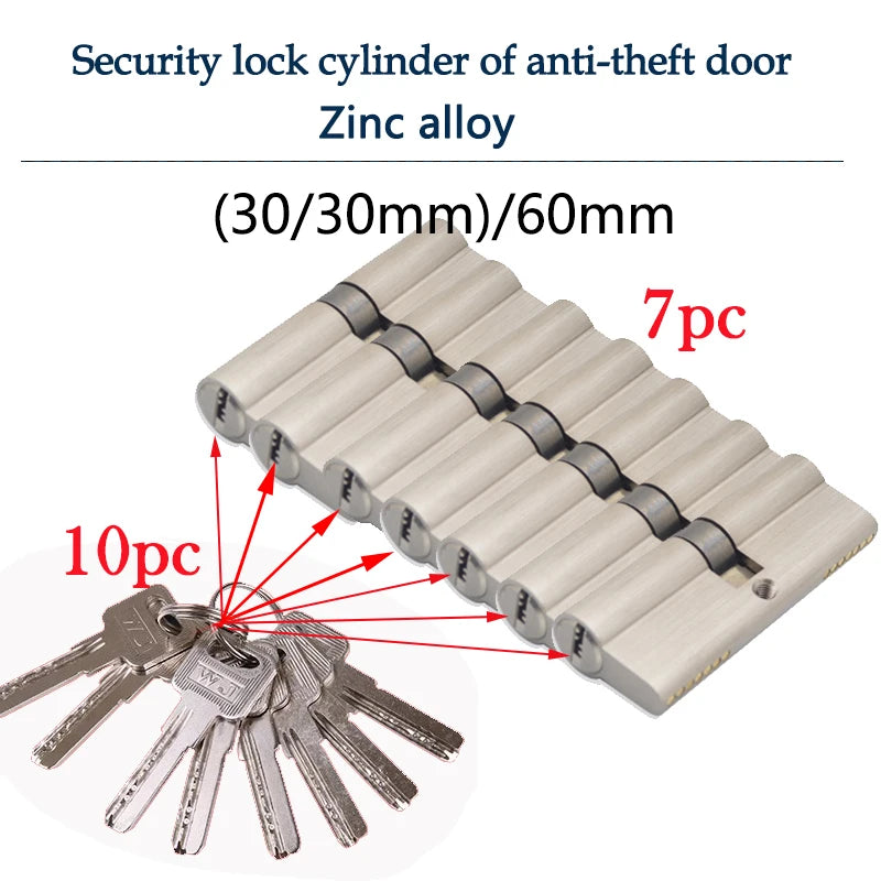 Door Cylinder Locks with Keys - Size Options