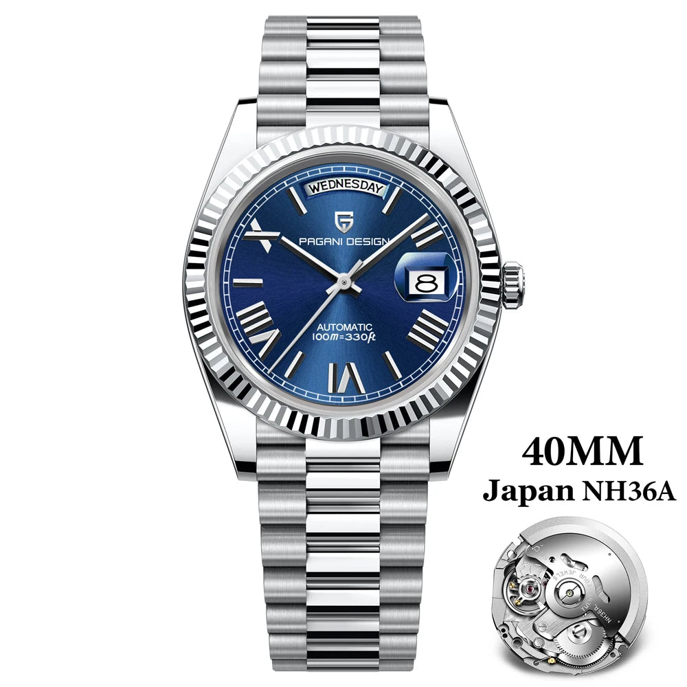 Pagani Design Automatic Gold Watch 40MM Sapphire Steel Waterproof