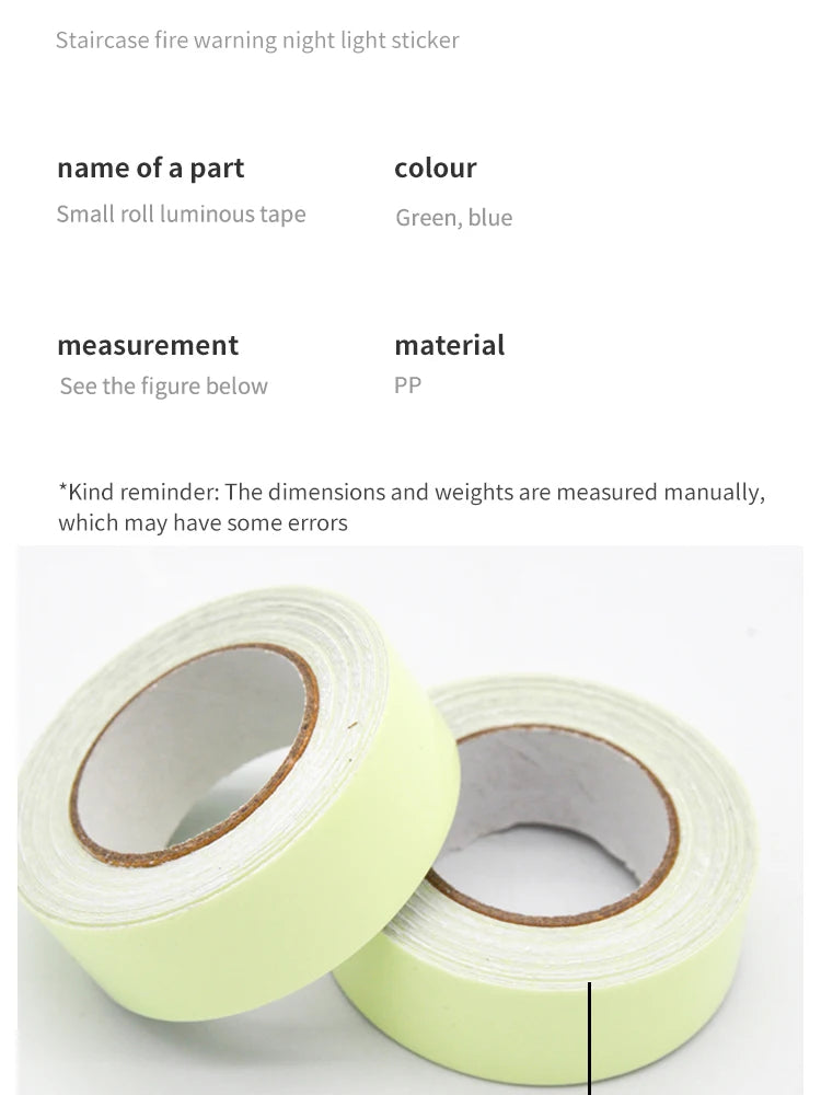 Self-adhesive Luminous Safety Tape, DIY Decorative Glowing Tape, Stage Stair Safety Warning Tape Green Fluorescent Warning Tape 