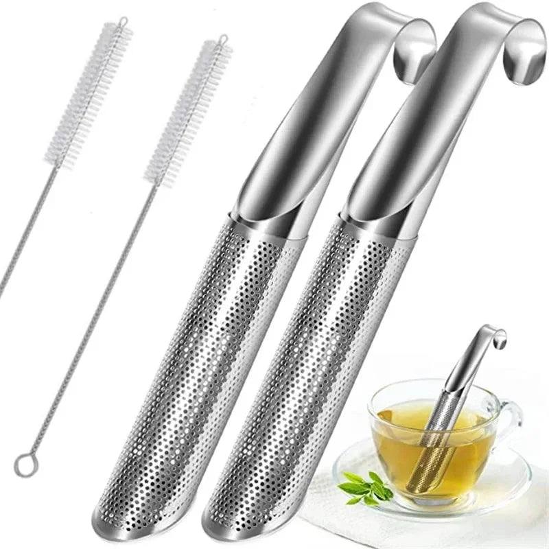 Stainless-Steel Tube Tea Infuser and Brush Options