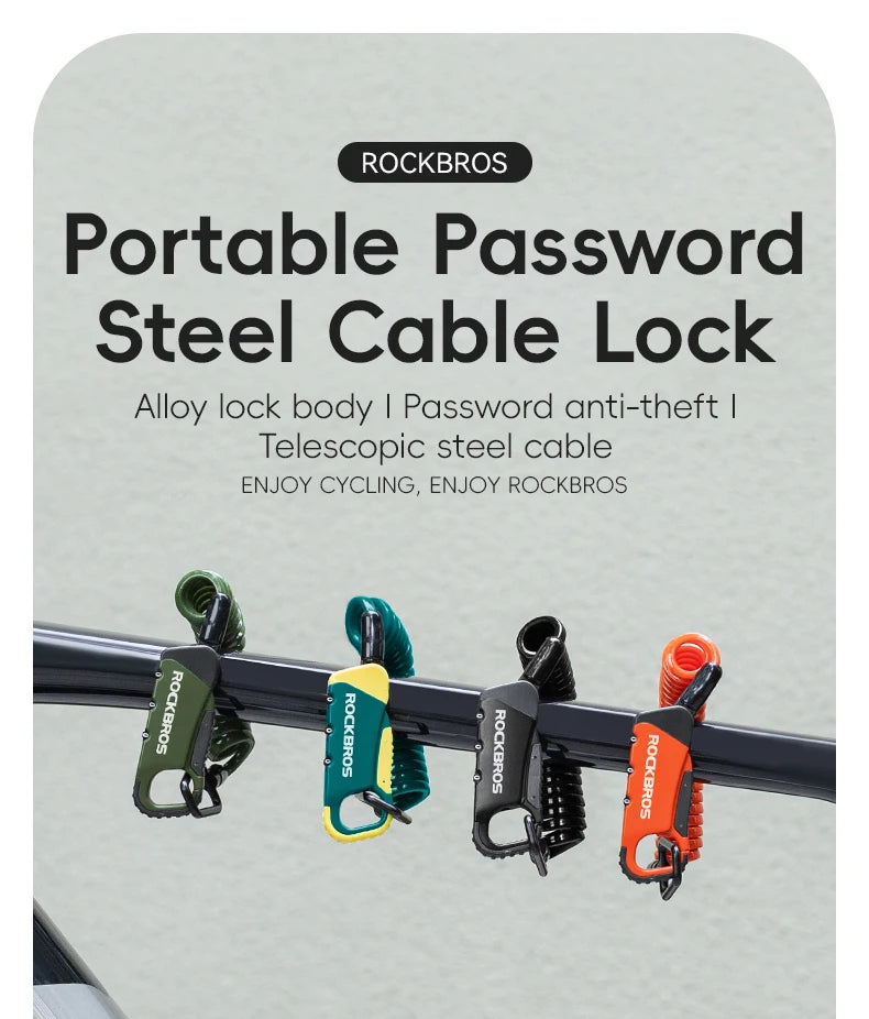 3-Digit Bicycle Cable Lock, 120cm Anti-Theft Lock