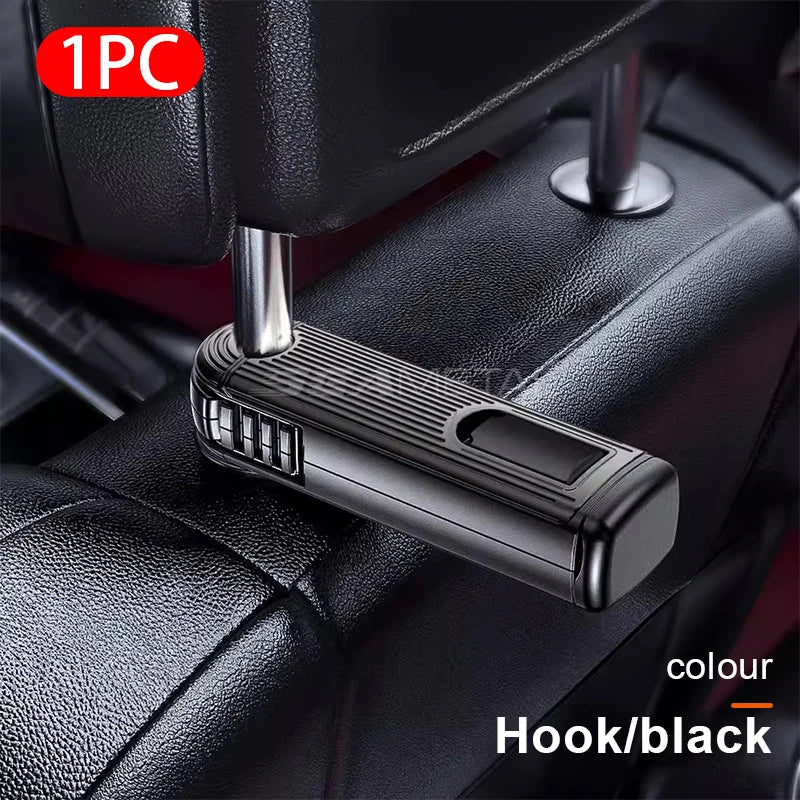 SEAMETAL Multifunctional Car Hook Seat Back Headrest Rod Hanging Hook Large-Bearing Stable Car Backseat Hanger for Passenger
