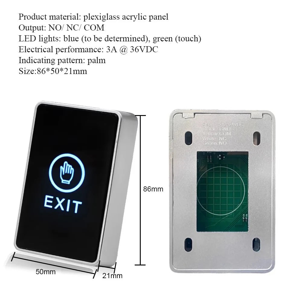 Touch Exit Button for Access Control - E11/E12 Options