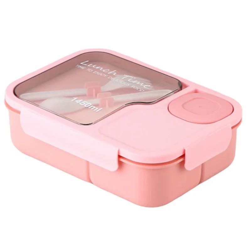 Caixa de almoço bento portátil com garfo e colher