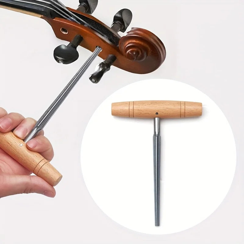 Violin peg hole reamer met houten handvat