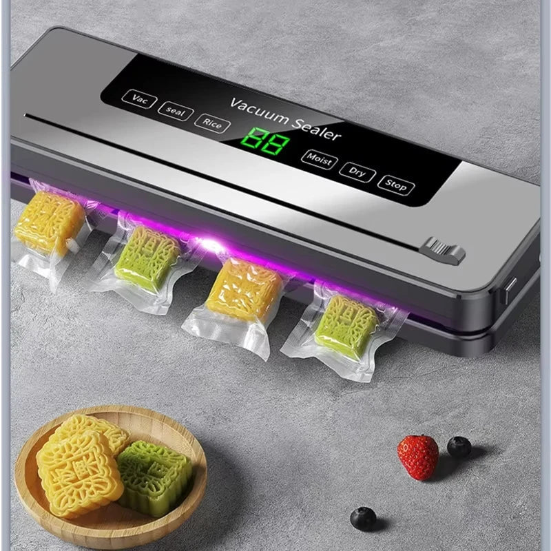 Electric Vacuum Sealer Machine Dry/Wet Food Packaging Vacuum Sealing Bags Food Storage Vacuum Packaging Machine for Kitchen 