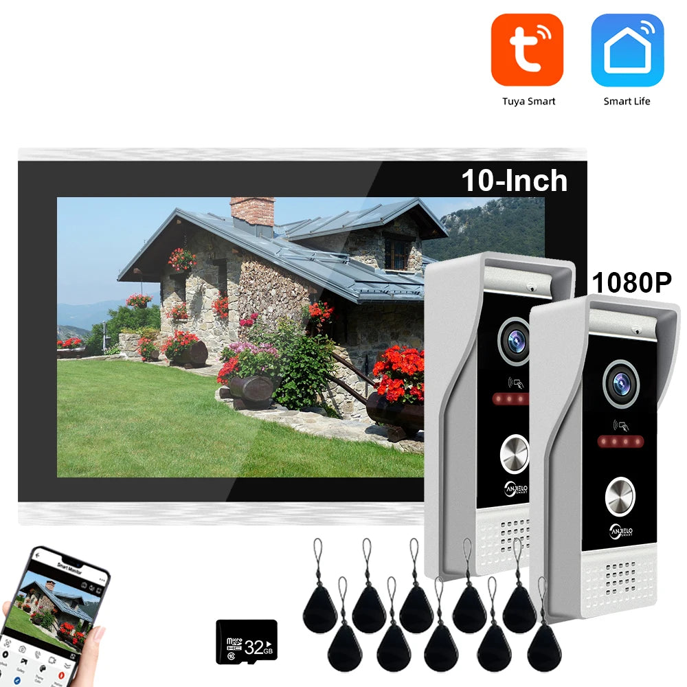 1080P Video Intercom Wifi 7/10 Inch Monitor Kit for Apartment System Home Security Wired Doorbell Card Swipe Private House Tuya Spy-shop.com