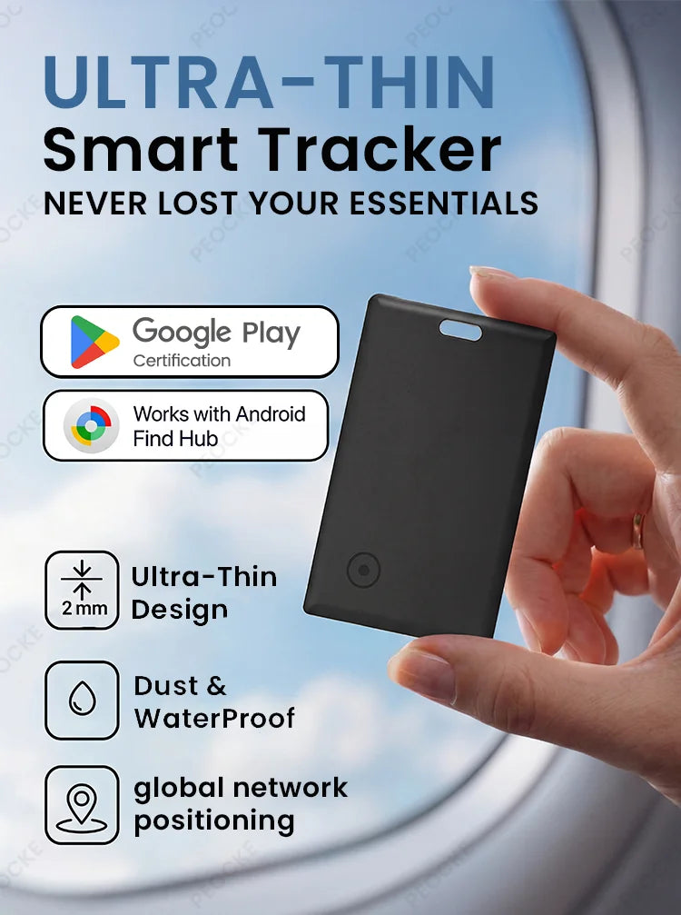 Android 1-4 Pack Smart Wallet Tracker Card Works with Google Find Hub App Location Tag Keys Bag Anti-Lost Bluetooth GPS Tracker