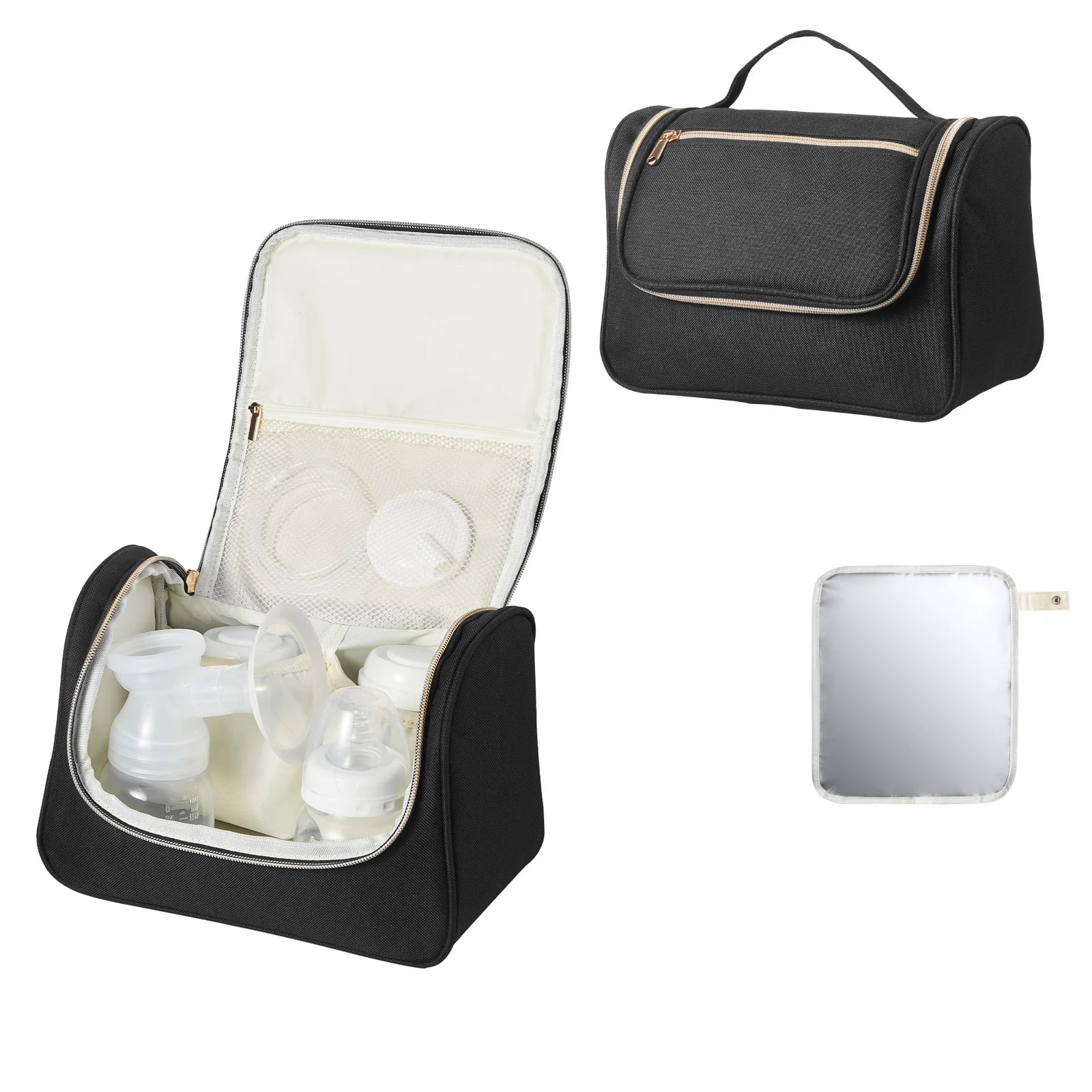 Portable Breast Pump Bag with Insulated Storage & Waterproof Mat