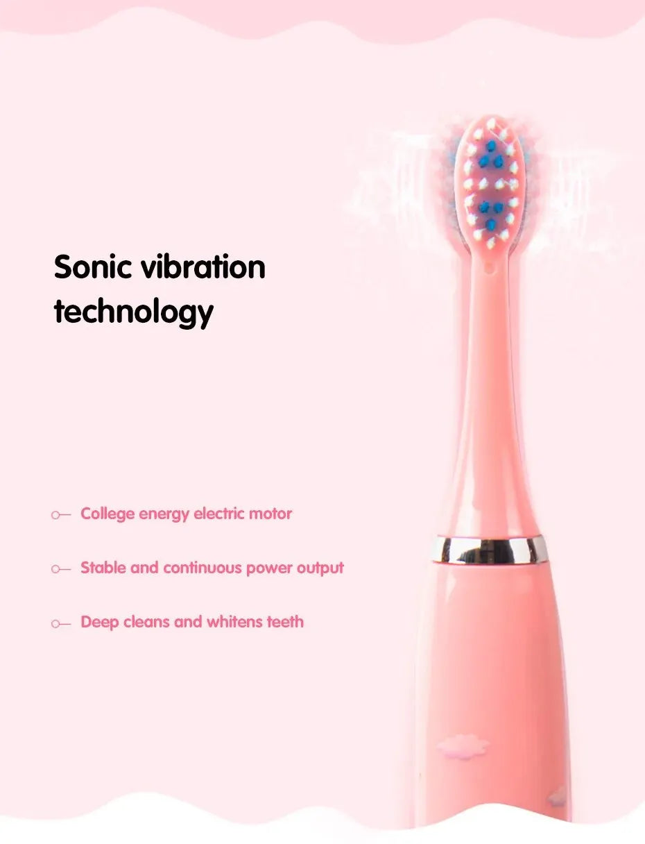 Kids Sonic Electric Toothbrush with Soft Bristles and USB Charging