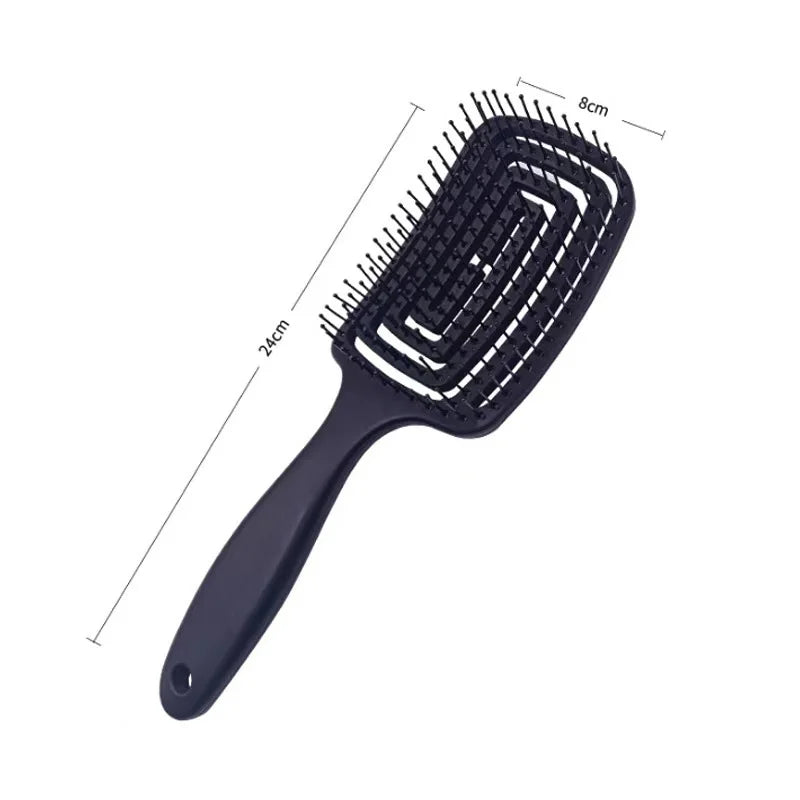 1Pcs Elastic Massage Comb Hollow Out Hair Brush Scalp Massage Combs Hair Styling Detangler Fast Blow Drying Detangling Tool 