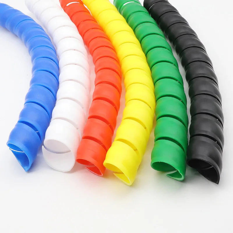 2M Long 8/10/12mm Cable Protection Sleeving Spiral Wound Flexible Wire Organizer Insulation Sleeve Wire Winding Protector 