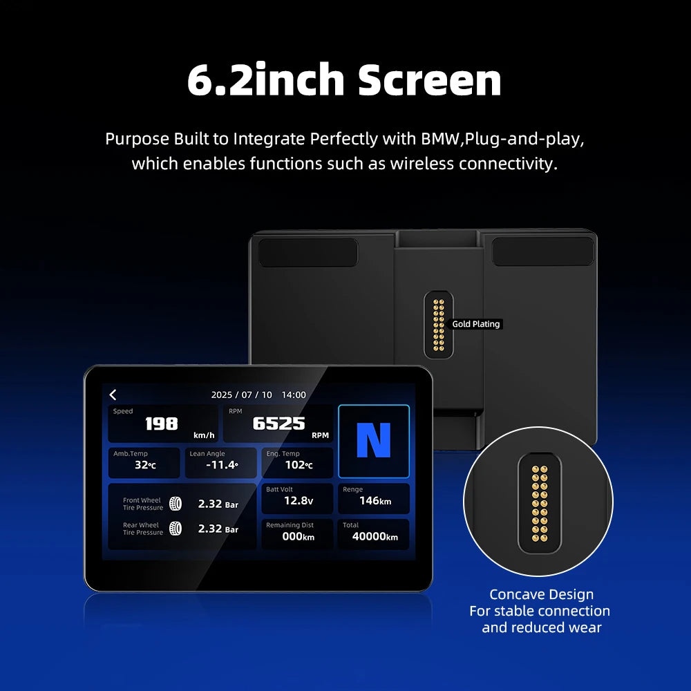 EKIY 6,2" GPS navigace pro motorku s bezdrátovým CarPlay Moto Android Auto pro BMW R1200GS R1250GS F800 F900 S1000XR pro WonderWheel