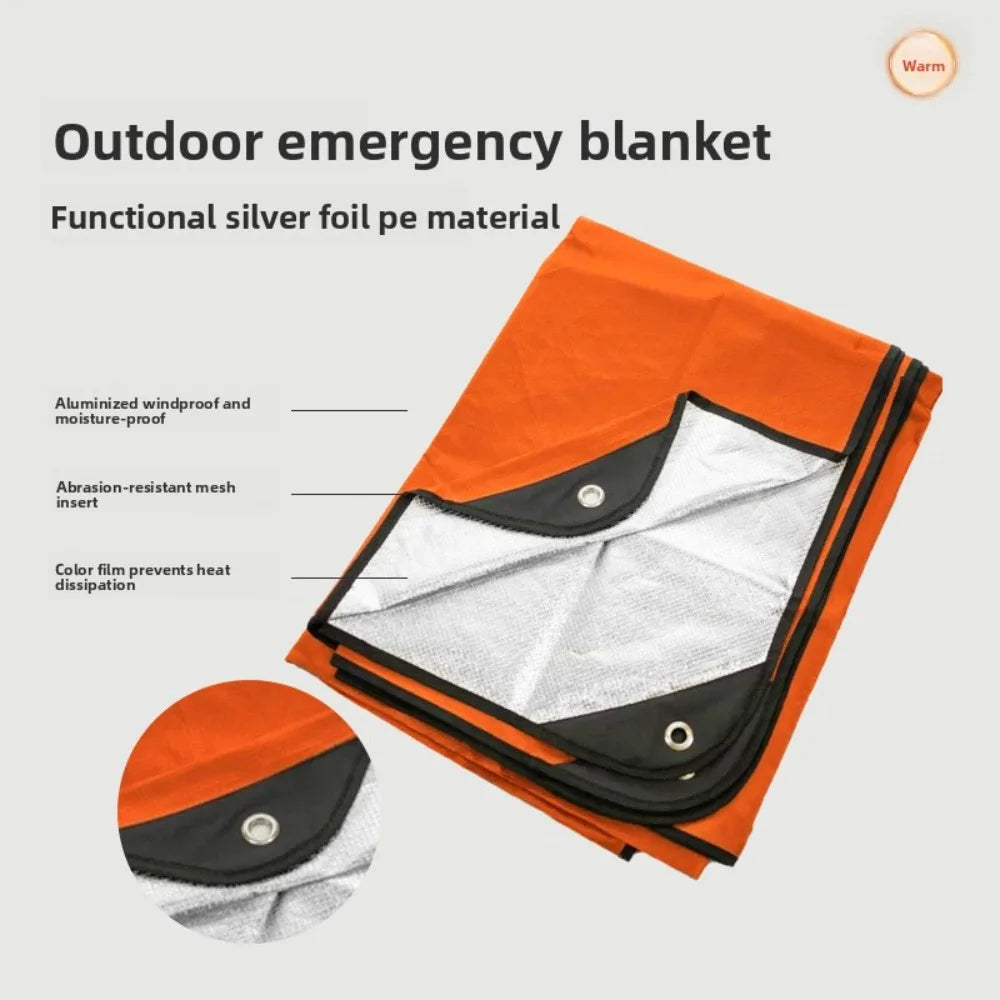 Outdoor PE Emergency Blanket: Portable Foldable, Insulation for Camping Survival, Windproof Waterproof