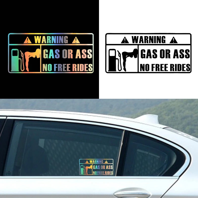 Car interior stickers GAS GRASS or ASS unmanned free ride car windows vinyl stickers waterproof custom stickers