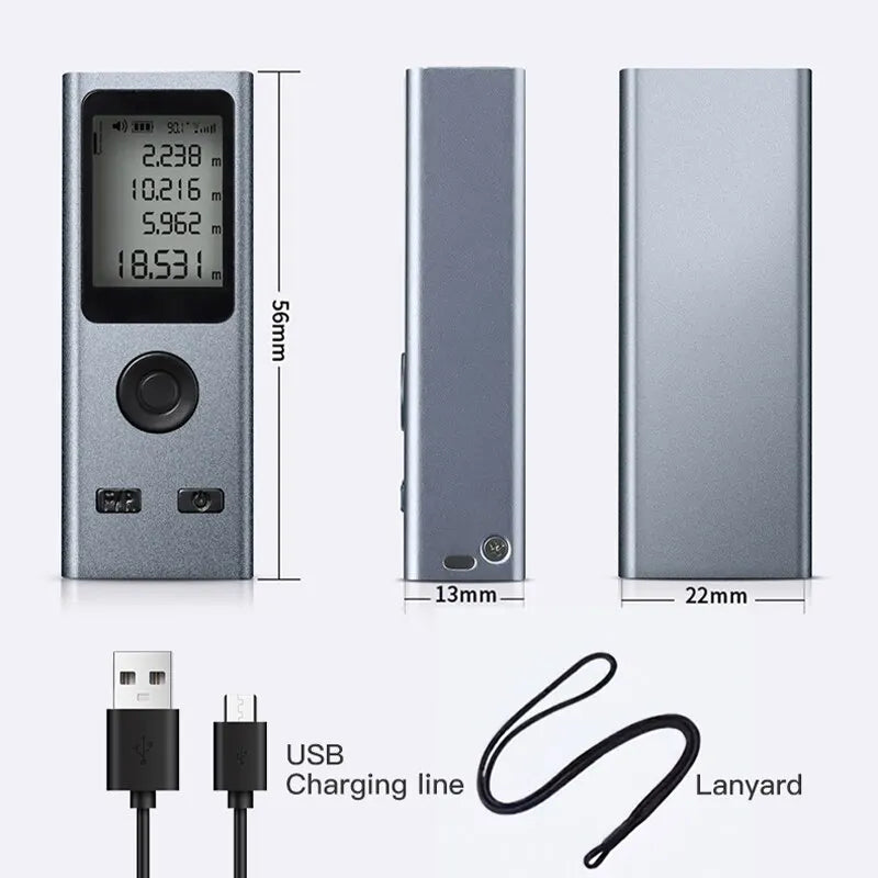 Mini Laser Rangefinder 30m High Precision USB Rechargeable Meter