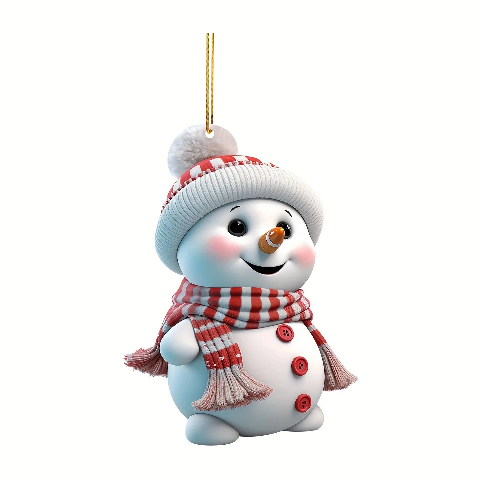 Festive 5-Pack Acrylic Snowman Ornaments