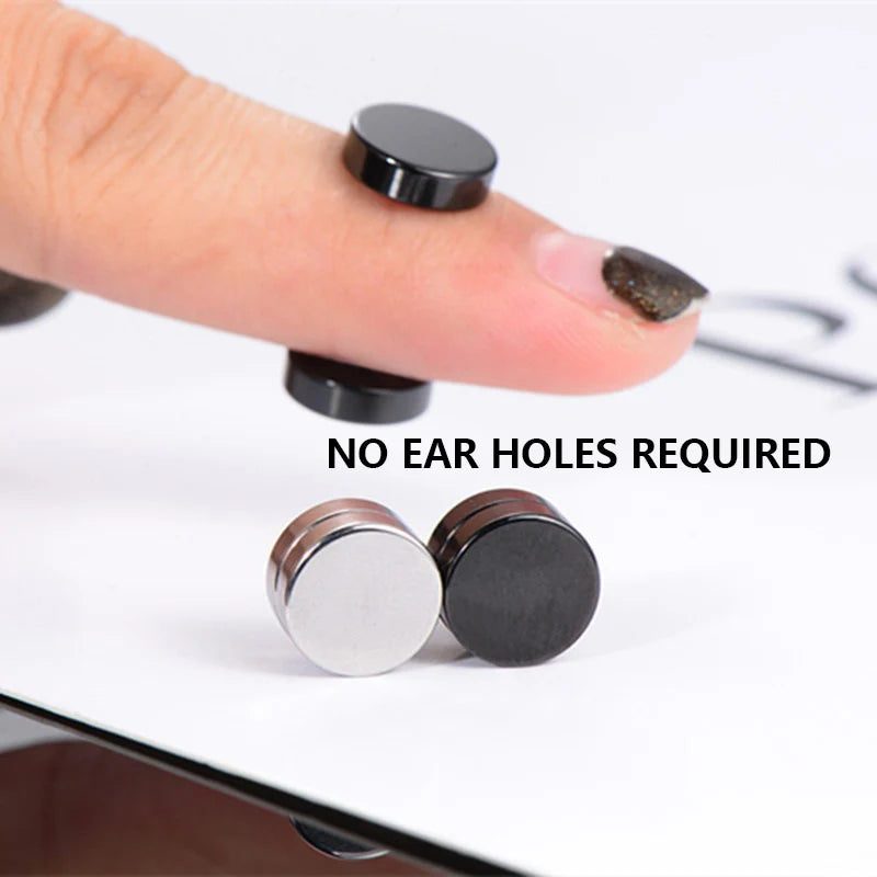 1Pair Fashion Magnetic Clip Ear Stud Non Piercing Earrings Fake Earrings Gift for Men Women Jewelry 