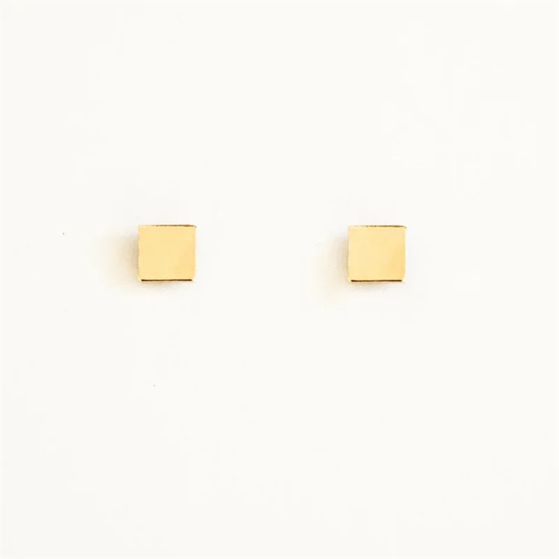 14K Gold Filled Square Stud Earrings, Tarnish Resistant
