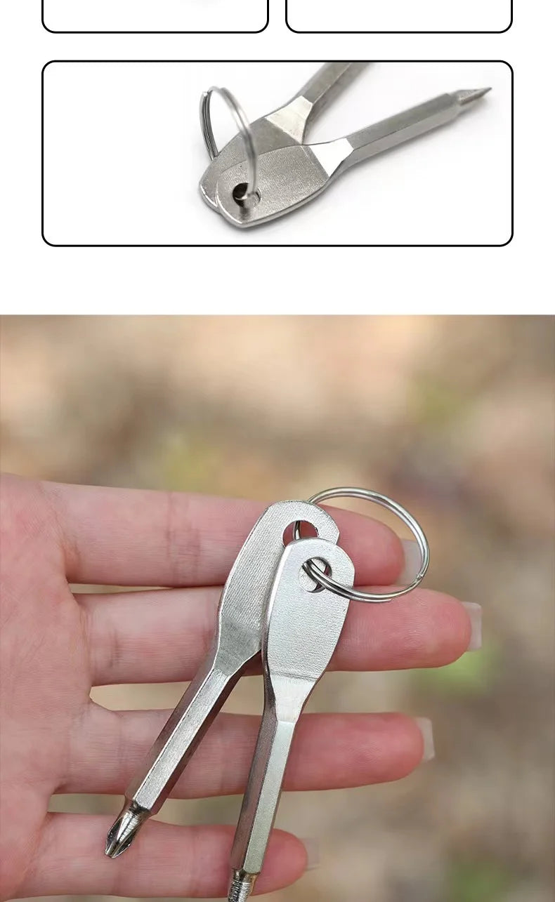 Keyring Slotted and Phillips Screwdriver Tool