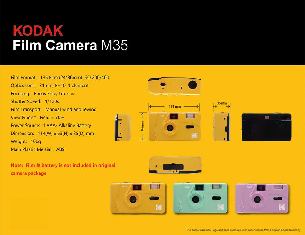 M35 Reusable Film Camera and Film Options
