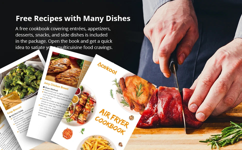 8 QT légsütő olaj nélküli főző, nézőablakkal és digitális előbeállításokkal