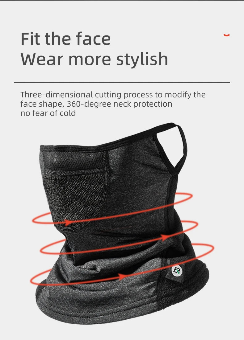 Winter Cycling Face Mask Windproof Fleece Thermal Bike Scarf