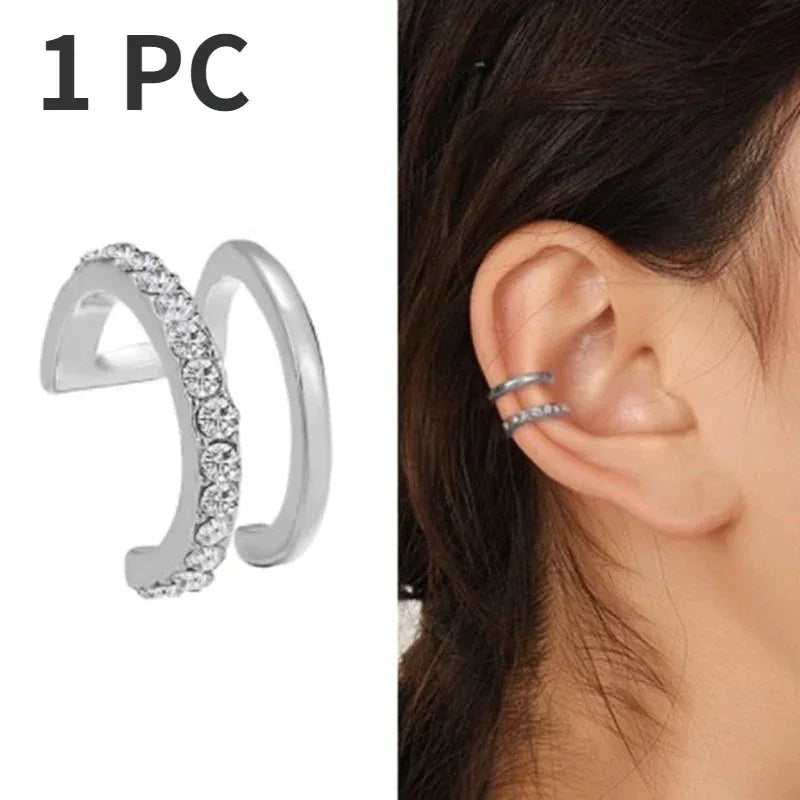 1Pc Hot Sale Cute Metal Leaf Earcuff Clips On Earring for Women Girls, No Fake Piercing Cartilage Earrings Ear Ring Without Hole 