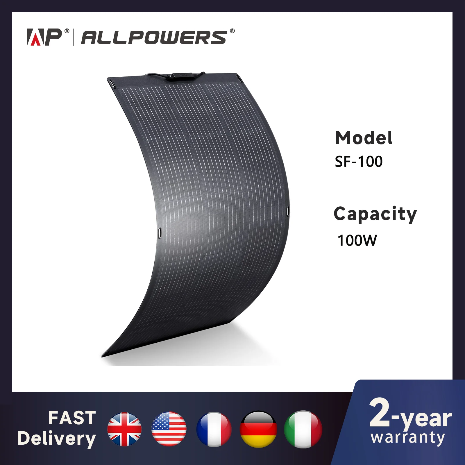 200W Flexible Solar Panel IP68 Monocrystalline 12V/32V for Off-Grid Use