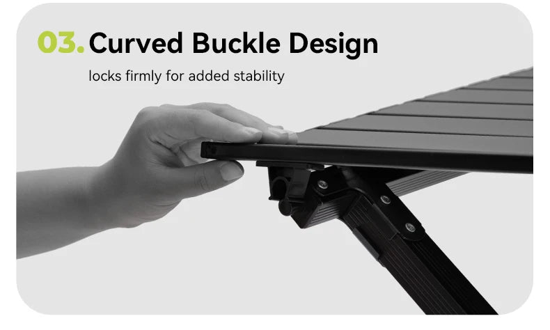 Aluminum Folding Camping Table for 6, Roll-Up Outdoor Use