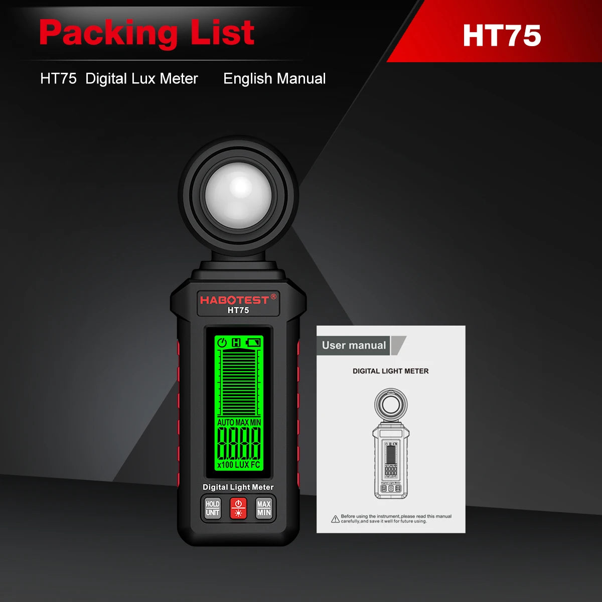 HT75 Handheld Digital Light Meter