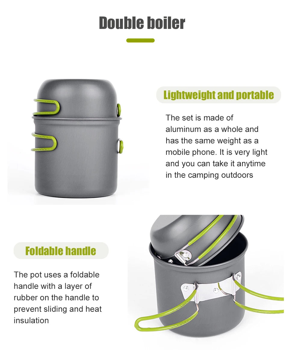 Camping Pot with Non-Stick Surface and Foldable Handle