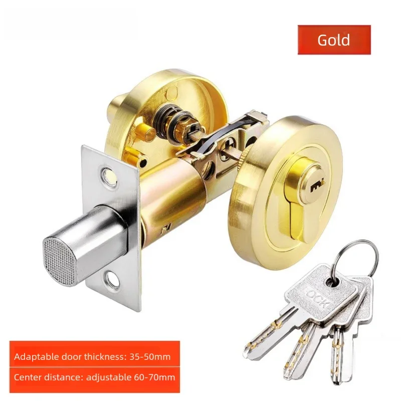 Concealed Door Lock for Wooden Doors, Stainless Steel, Three Keys