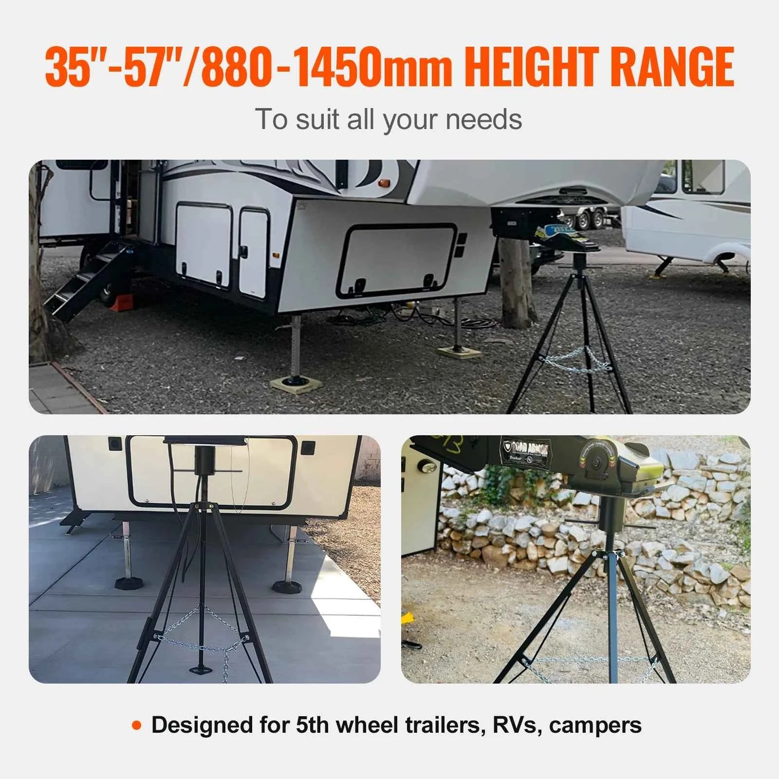VEVOR 5th Wheel Tripod Stabilizer 5000 LBS Load Capacity Tripod Fifth Wheel Tripod Jack For Fifth-Wheel Trailers RVs Campers
