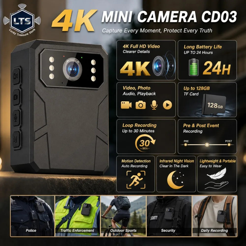 Wearable Body Camera with Night Vision