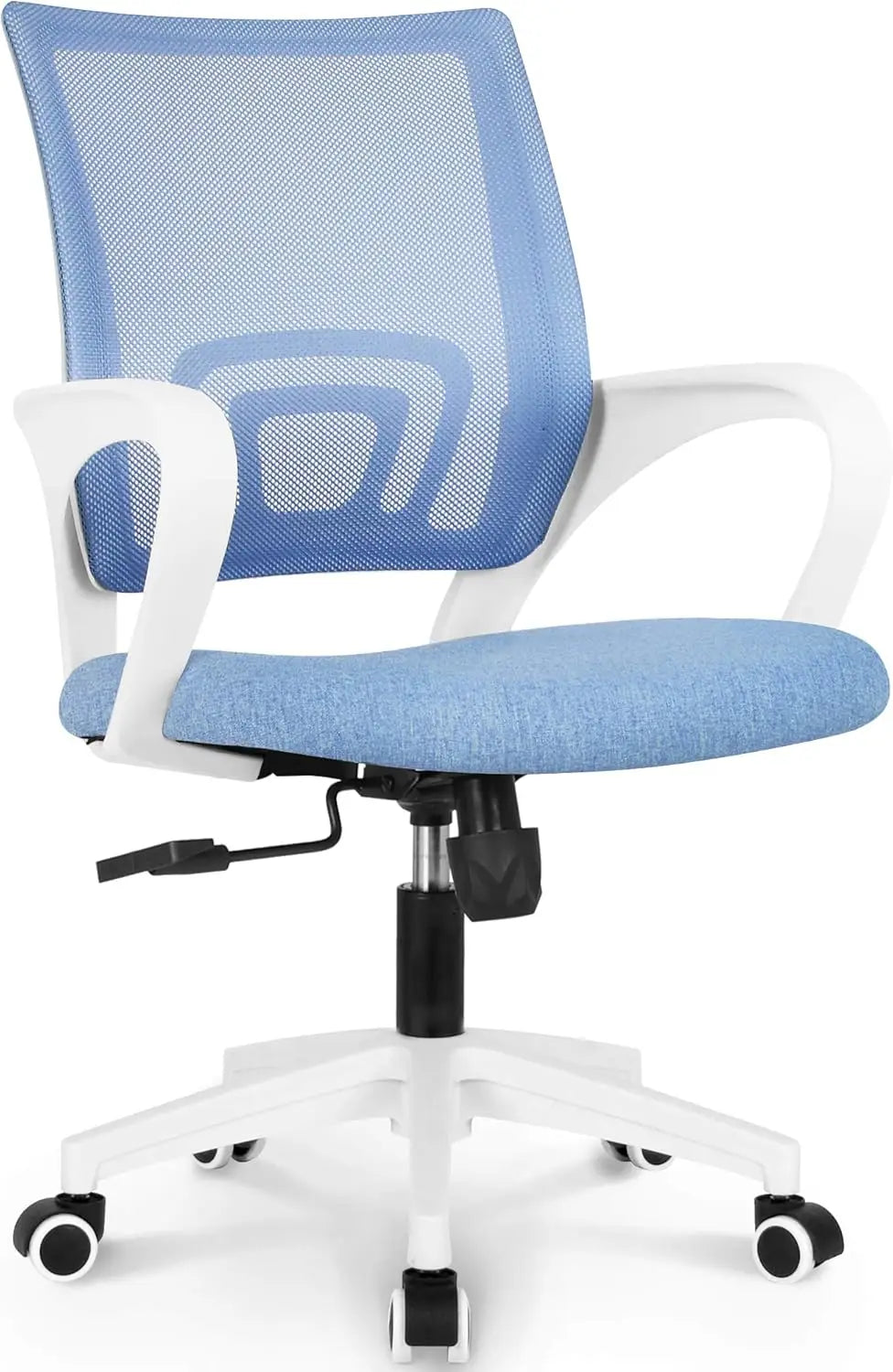 Black Mesh Office Chair with Lumbar Support, Swivel & Adjustable Height