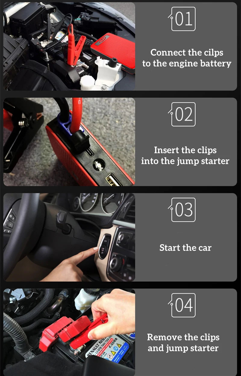 Avviatore di emergenza portatile per batteria auto 12000mAh Booster di emergenza