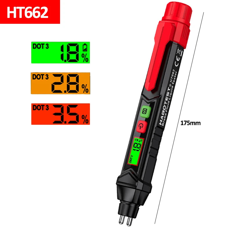 3-Colors Backlight Portable Digital Brake Fluid Tester Accurate Auto Car Brake Oil Tester Sound Light Alarm DOT3 DOT4 DOT5.1
