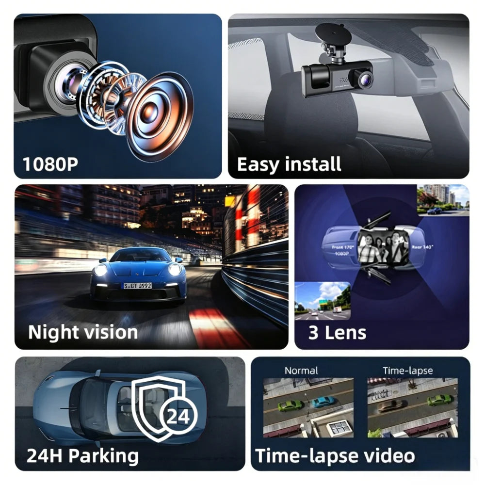 1080P Dual-Lens Dash Camera with G-Sensor