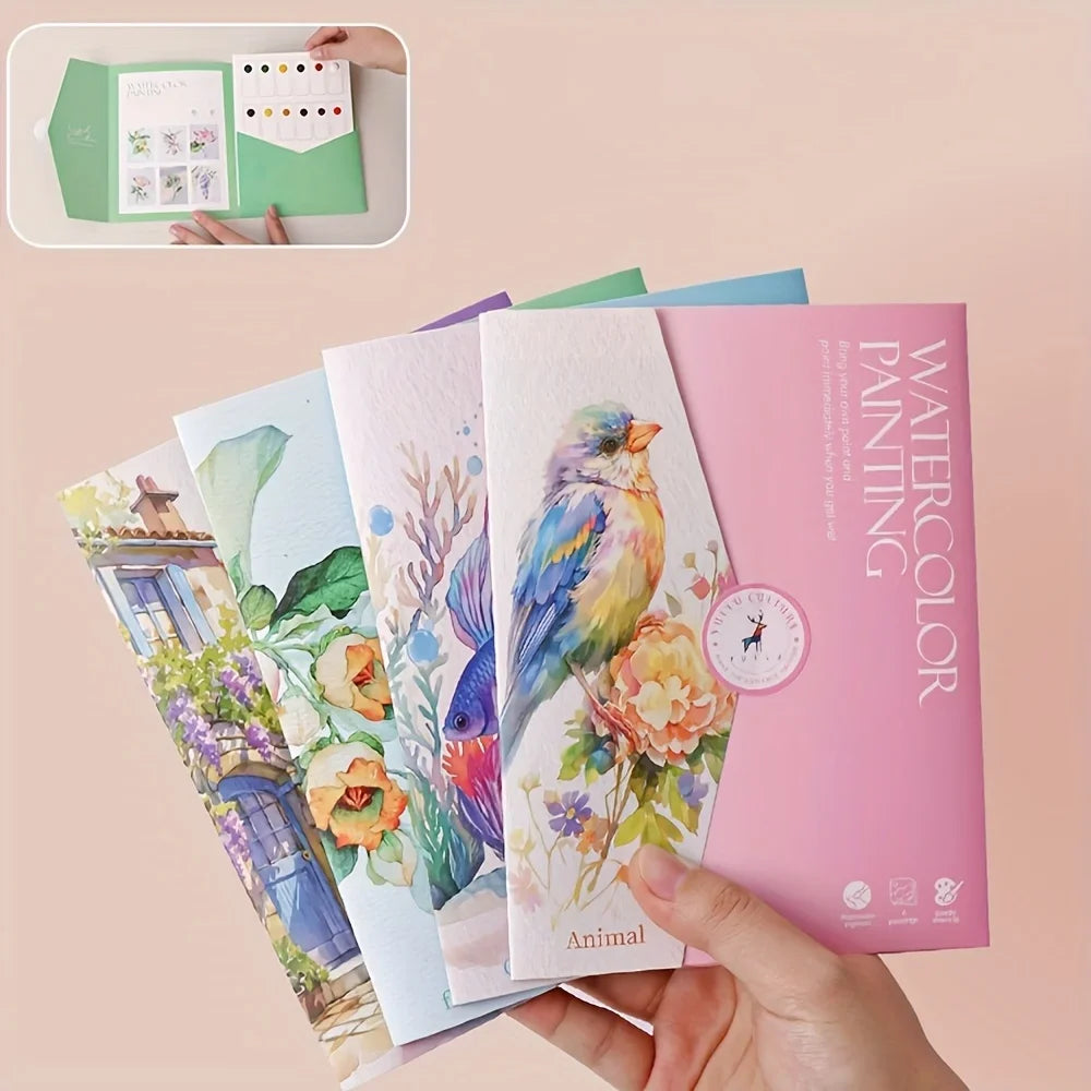Landscape & Floral Watercolour Colouring Book