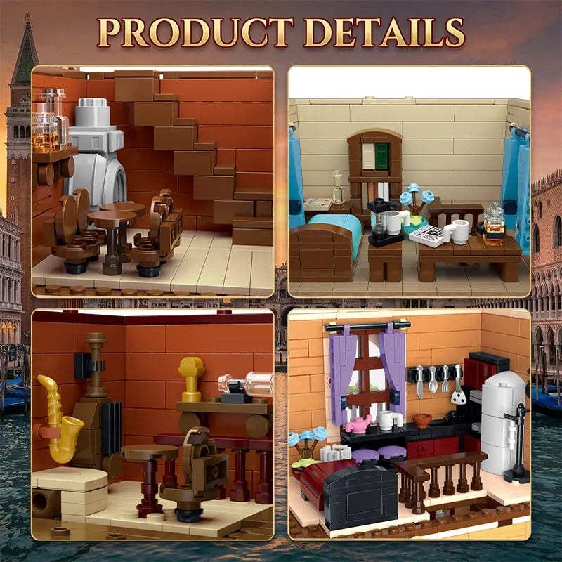 Venice Waterfront LED Brick Model Kit, 4610 Pieces