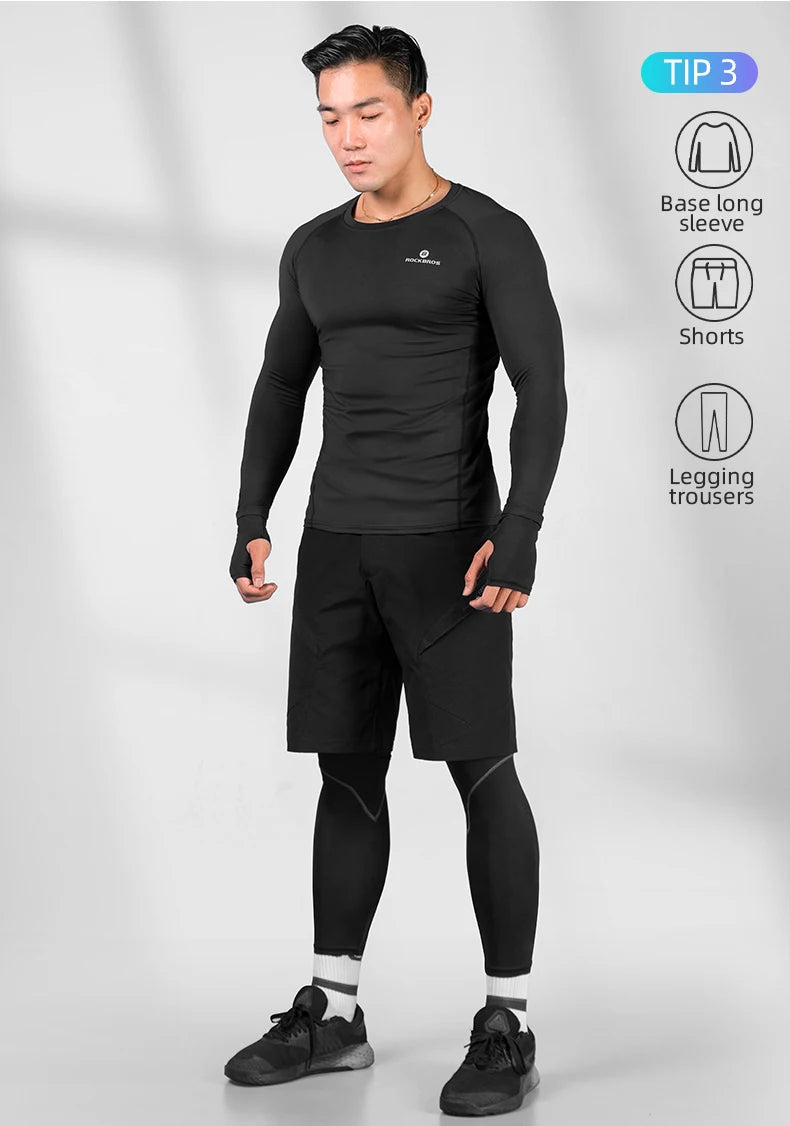 Conjunto de ciclismo para hombre de 5 piezas con camiseta y pantalones de secado rápido