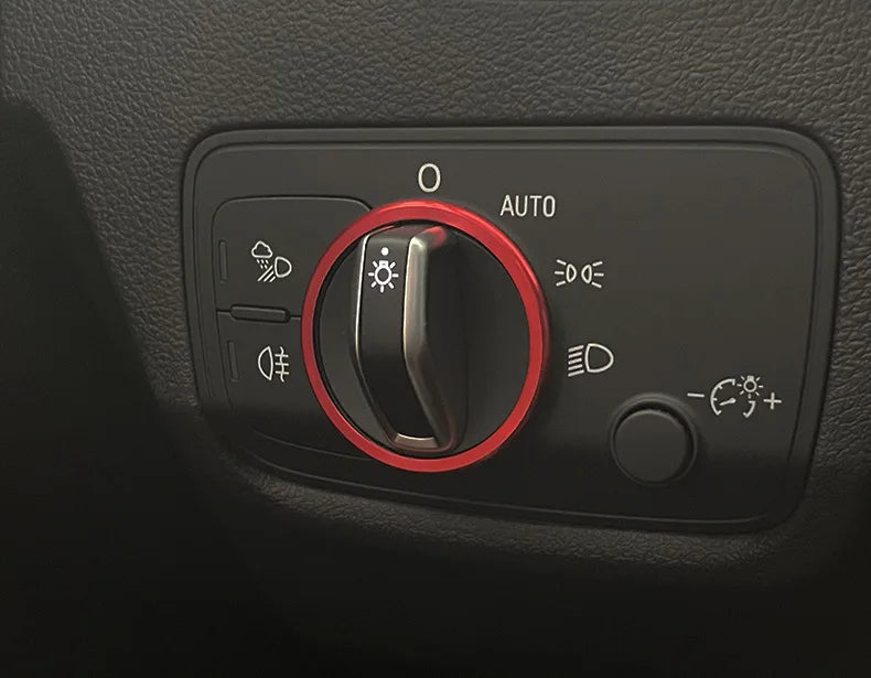 Headlight Adjust Switch Decoration Ring for Audi Interior Trim