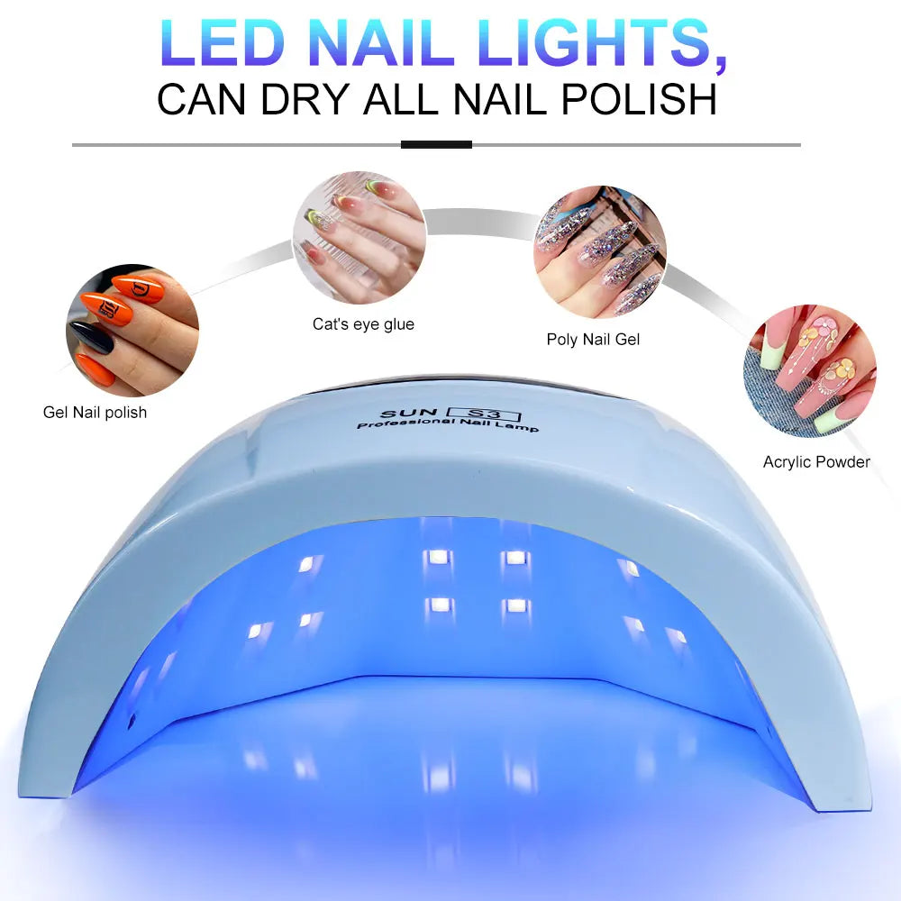 UV LED Nail Lamp Professional Gel Polishing Nail Light 24 LED Nail Art Quick Dryer for Nail Gel Curing Nail Salon Tool 