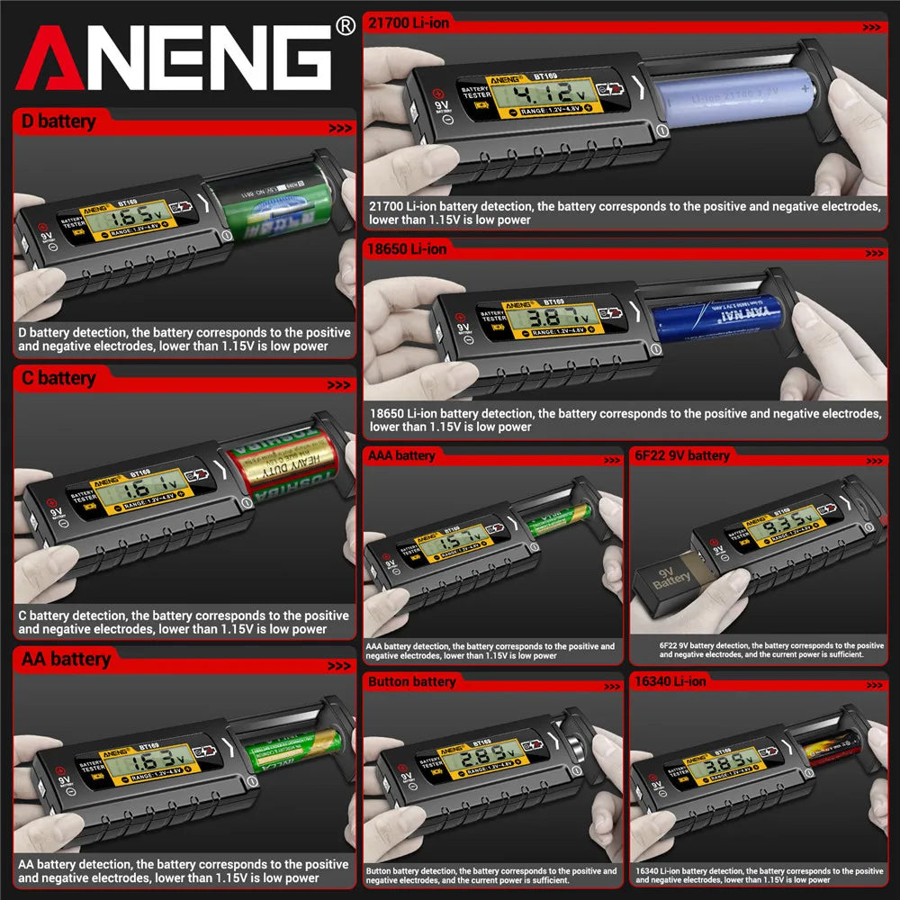 ANENG BT169 digital batteritestare