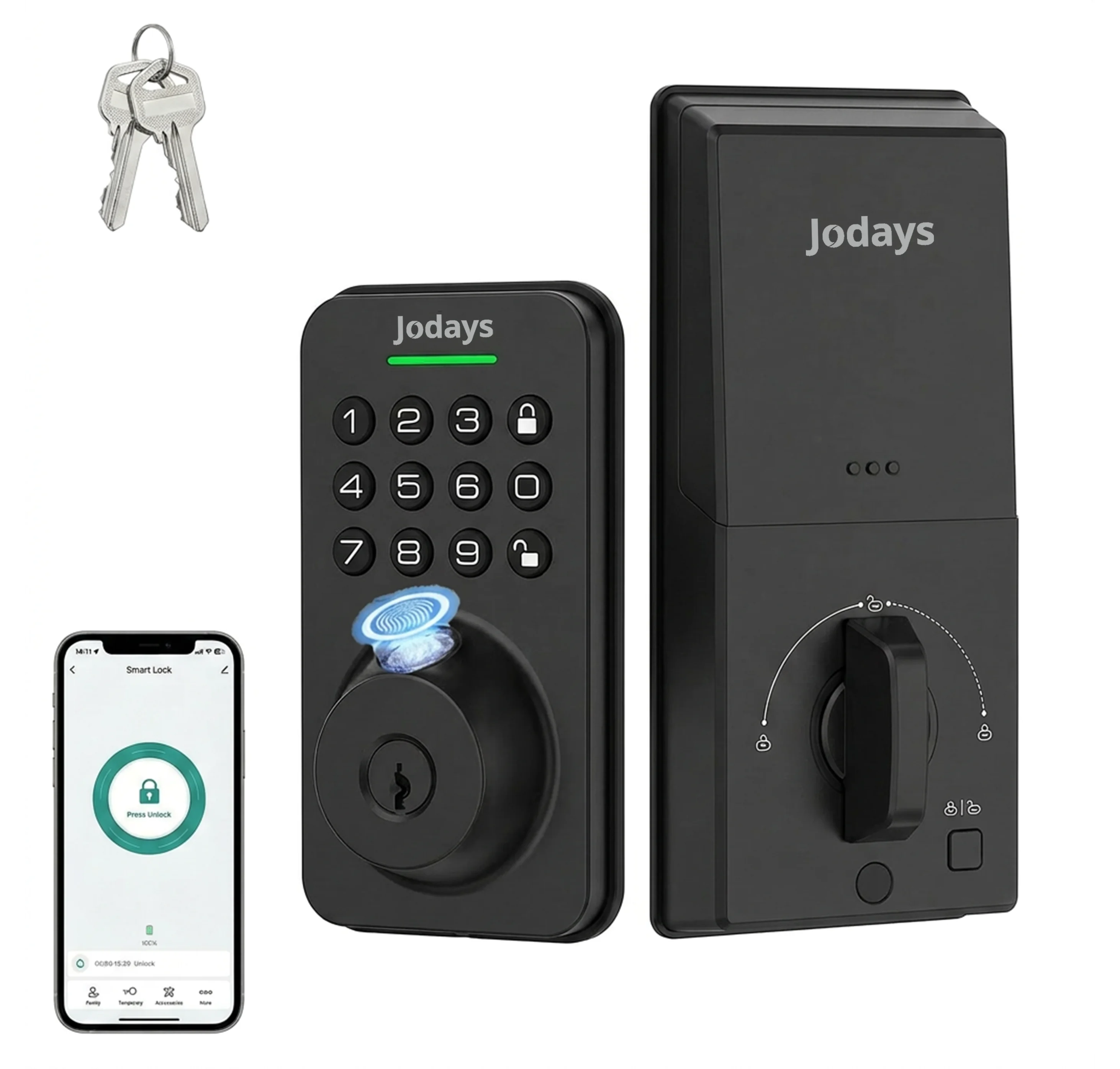 Smart Deadbolt Lock with Fingerprint and Keypad