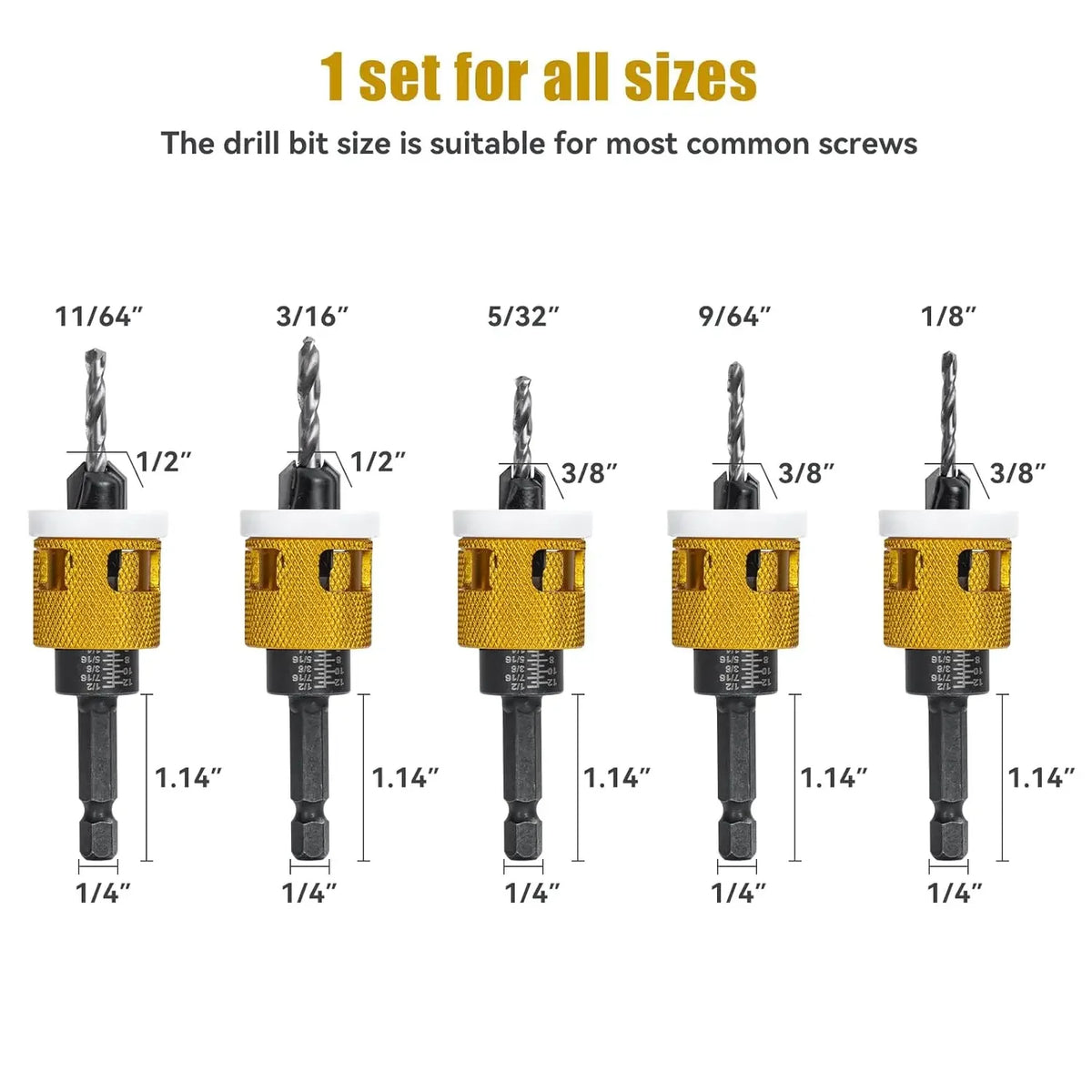 Adjustable Depth-Stop Countersink Sets